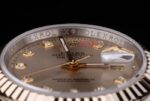 Rolex replica datejust acciaio oro argentèè dial brillantini jubilèè orologio replica copia imitazione 4us404 - immagine 8
