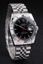 Rolex replica turn-o-graph acciaio black dial barrette jubilèè orologio replica copia imitazione 4us408 - immagine 3