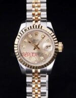 Rolex replica datejust lady acciaio oro argentèè brillantini jubilèè orologio replica copia imitazione 4us410