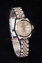 Rolex replica datejust lady acciaio oro argentèè brillantini jubilèè orologio replica copia imitazione 4us410 - immagine 4