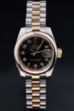 Rolex replica datejust lady acciaio oro black arab jubilèè orologio replica copia imitazione 4us411 - immagine 3