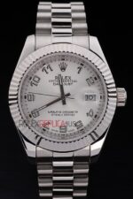 Rolex replica datejust acciaio argentèè arab jubilèè orologio replica copia imitazione 4us412 - immagine 3