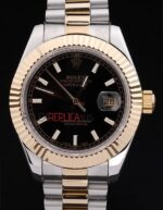 Rolex replica datejust acciaio oro black barrette jubilèè orologio replica copia imitazione 4us413