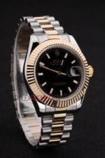Rolex replica datejust acciaio oro black barrette jubilèè orologio replica copia imitazione 4us413 - immagine 4