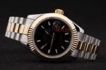 Rolex replica datejust acciaio oro black barrette jubilèè orologio replica copia imitazione 4us413 - immagine 5