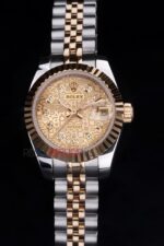 Rolex replica datejust lady acciaio oro centenario jubilèè orologio replica copia imitazione 4us414 - immagine 3