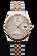 Rolex replica datejust acciaio oro argentèè centenario jubilèè orologio replica copia imitazione 4us415 - immagine 3