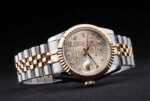 Rolex replica datejust acciaio oro argentèè centenario jubilèè orologio replica copia imitazione 4us415 - immagine 5