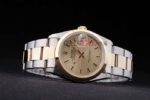 Rolex replica datejust acciaio oro argentèè gold dial ghiera liscia oyster orologio replica copia imitazione 4us416 - immagine 6