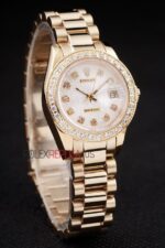 Rolex replica datejust oro argentèè full brillantini jubilèè orologio replica copia imitazione 4us417 - immagine 4