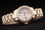 Rolex replica datejust oro argentèè full brillantini jubilèè orologio replica copia imitazione 4us417 - immagine 5