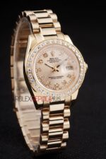 Rolex replica datejust full oro brillantini jubilèè orologio replica copia imitazione 4us418 - immagine 4