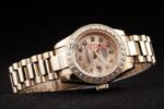 Rolex replica datejust full oro brillantini jubilèè orologio replica copia imitazione 4us418 - immagine 5