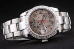 Rolex replica datejust acciaio oyster flower brown orologio replica copia imitazione 4us420 - immagine 5