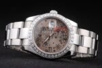 Rolex replica datejust acciaio oyster flower brown orologio replica copia imitazione 4us420 - immagine 4