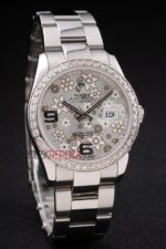 Rolex replica datejust acciaio oyster flower argentèè orologio replica copia imitazione 4us421 - immagine 3