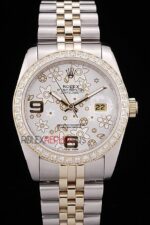 Rolex replica datejust acciaio oro argentèè flower jubilèè orologio replica copia imitazione 4us422 - immagine 3