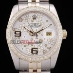 Rolex replica datejust acciaio oro argentèè flower jubilèè orologio replica copia imitazione 4us422