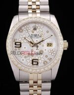 Rolex replica datejust acciaio oro argentèè flower jubilèè orologio replica copia imitazione 4us422