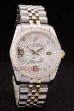 Rolex replica datejust acciaio oro argentèè flower jubilèè orologio replica copia imitazione 4us422 - immagine 4