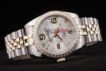 Rolex replica datejust acciaio oro argentèè flower jubilèè orologio replica copia imitazione 4us422 - immagine 6