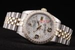 Rolex replica datejust acciaio oro argentèè flower jubilèè orologio replica copia imitazione 4us422 - immagine 5