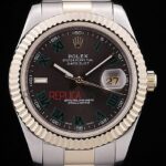 Rolex replica datejust acciaio oro ardesia green roman jubilèè orologio replica copia imitazione 4us428