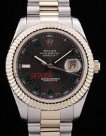 Rolex replica datejust acciaio oro ardesia green roman jubilèè orologio replica copia imitazione 4us428