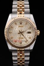 Rolex replica datejust acciaio oro centenario jubilèè orologio replica copia imitazione 4us431 - immagine 3