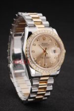 Rolex replica datejust acciaio oro full brillantini gold dial jubilèè orologio replica copia imitazione 4us432 - immagine 4