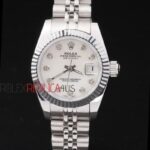 Rolex replica datejust acciaio lady white brillantini jubilèè orologio replica copia imitazione 4us435
