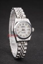 Rolex replica datejust acciaio lady white brillantini jubilèè orologio replica copia imitazione 4us435 - immagine 3