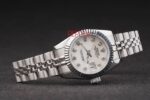 Rolex replica datejust acciaio lady white brillantini jubilèè orologio replica copia imitazione 4us435 - immagine 4