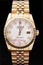 Rolex replica datejust gold white arab jubilèè orologio replica copia imitazione 4us436 - immagine 3