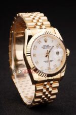Rolex replica datejust gold white arab jubilèè orologio replica copia imitazione 4us436 - immagine 4