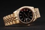 Rolex replica datejust gold black barrette jubilèè orologio replica copia imitazione 4us437 - immagine 5