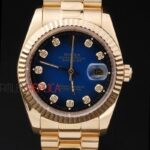 Rolex replica datejust gold blue brillantini jubilèè orologio replica copia imitazione 4us438
