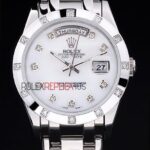 Rolex replica daydate pearlmaster acciaio white brillantini orologio replica copia imitazione 4us440