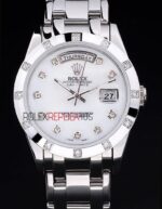Rolex replica daydate pearlmaster acciaio white brillantini orologio replica copia imitazione 4us440
