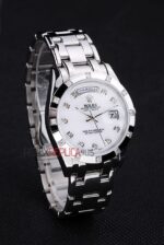 Rolex replica daydate pearlmaster acciaio white brillantini orologio replica copia imitazione 4us440 - immagine 4