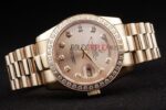 Rolex replica daydate pearlmaster rose gold brillantini orologio replica copia imitazione 4us441 - immagine 4