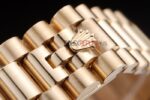 Rolex replica daydate pearlmaster rose gold brillantini orologio replica copia imitazione 4us441 - immagine 10