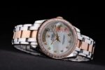 Rolex replica daydate pearlmaster acciaio rose gold white brillantini orologio replica copia imitazione 4us442 - immagine 6