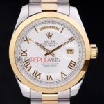 Rolex replica daydate acciaio oro white roman orologio replica copia imitazione 4us444