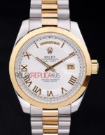 Rolex replica daydate acciaio oro white roman orologio replica copia imitazione 4us444