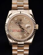 Rolex replica daydate oro giallo brillantini orologio replica copia imitazione 4us445