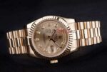 Rolex replica daydate oro giallo brillantini orologio replica copia imitazione 4us445 - immagine 5