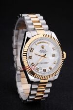 Rolex replica daydate acciaio oro white arab orologio replica copia imitazione 4us446 - immagine 4