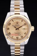 Rolex replica daydate acciaio oro arab gold dial orologio replica copia imitazione 4us447 - immagine 3