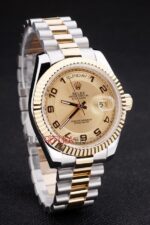 Rolex replica daydate acciaio oro arab gold dial orologio replica copia imitazione 4us447 - immagine 4